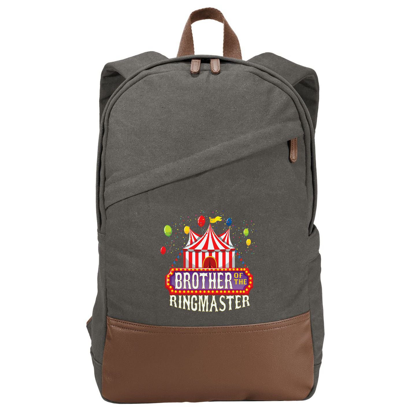 Brother Of The Birthday Ringmaster Circus Party Bday Gift Cotton Canvas Backpack