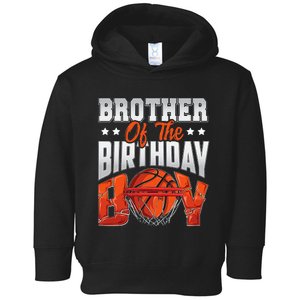 Brother Of The Birthday Baller Basketball Themed Party Toddler Hoodie