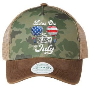 Born On The 4th Of July Birthday Independence Day Legacy Tie Dye Trucker Hat