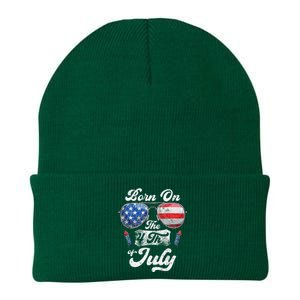 Born On The 4th Of July Birthday Independence Day Knit Cap Winter Beanie