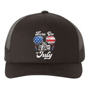 Born On The 4th Of July Birthday Independence Day Yupoong Adult 5-Panel Trucker Hat