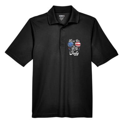 Born On The 4th Of July Birthday Independence Day Men's Origin Performance Piqué Polo