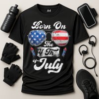 Born On The 4th Of July Birthday Independence Day Cooling Performance Crew T-Shirt