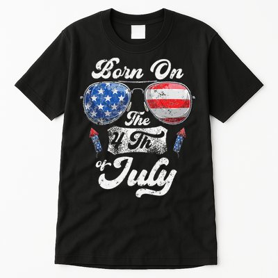 Born On The 4th Of July Birthday Independence Day Tall T-Shirt