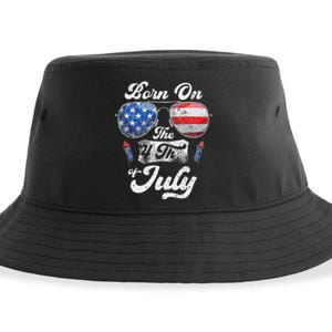 Born On The 4th Of July Birthday Independence Day Sustainable Bucket Hat