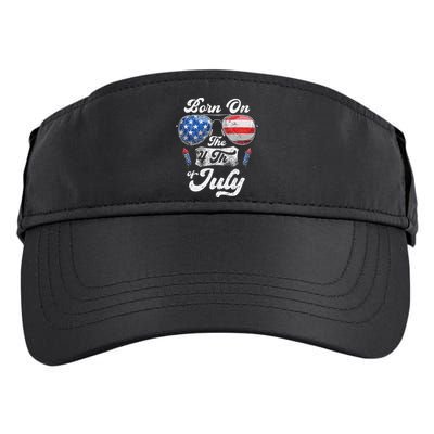 Born On The 4th Of July Birthday Independence Day Adult Drive Performance Visor