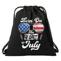 Born On The 4th Of July Birthday Independence Day Drawstring Bag