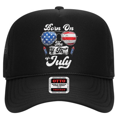 Born On The 4th Of July Birthday Independence Day Trucker Hat