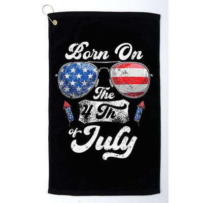 Born On The 4th Of July Birthday Independence Day Golf Towel