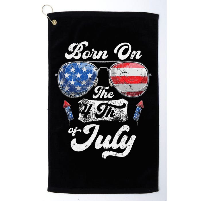 Born On The 4th Of July Birthday Independence Day Golf Towel