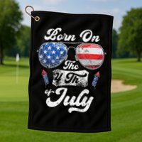 Born On The 4th Of July Birthday Independence Day Golf Towel