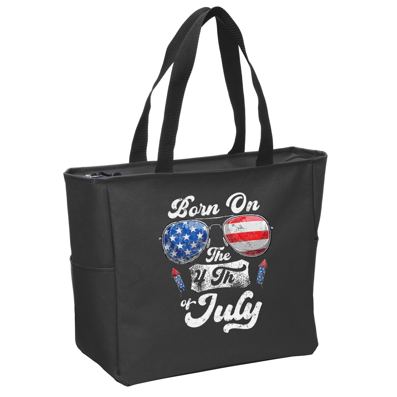 Born On The 4th Of July Birthday Independence Day Zip Tote Bag