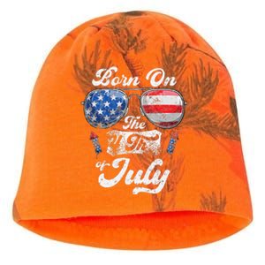 Born On The 4th Of July Birthday Independence Day Kati - Camo Knit Beanie