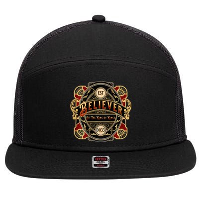 Believer of the King of Kings 7 Panel Mesh Trucker Snapback Hat