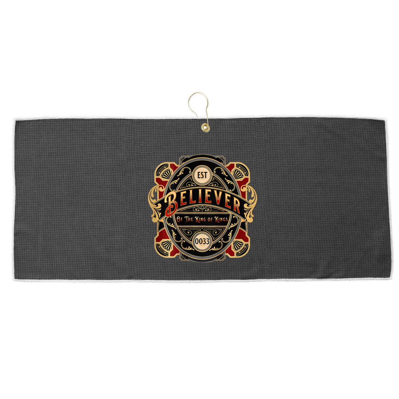 Believer of the King of Kings Large Microfiber Waffle Golf Towel