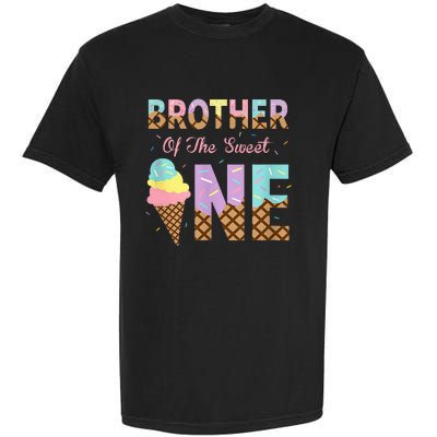 Brother Of The Sweet One Ice Cream 1st First Birthday Family Garment-Dyed Heavyweight T-Shirt