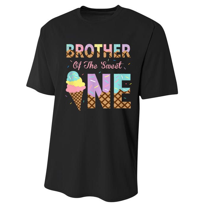 Brother Of The Sweet One Ice Cream 1st First Birthday Family Performance Sprint T-Shirt