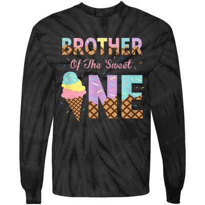 Brother Of The Sweet One Ice Cream 1st First Birthday Family Tie-Dye Long Sleeve Shirt