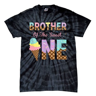 Brother Of The Sweet One Ice Cream 1st First Birthday Family Tie-Dye T-Shirt