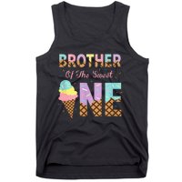 Brother Of The Sweet One Ice Cream 1st First Birthday Family Tank Top