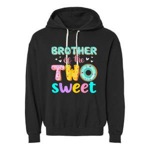 Brother Of The Two Sweet Donut Birthday Family Theme Girl Garment-Dyed Fleece Hoodie