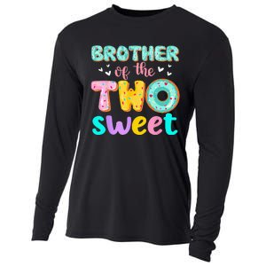 Brother Of The Two Sweet Donut Birthday Family Theme Girl Cooling Performance Long Sleeve Crew