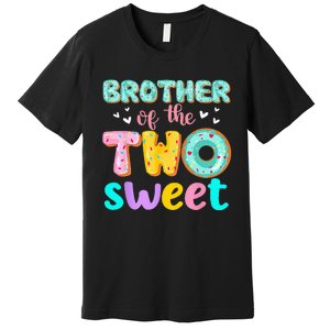 Brother Of The Two Sweet Donut Birthday Family Theme Girl Premium T-Shirt