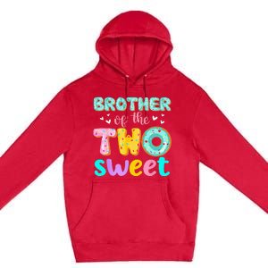 Brother Of The Two Sweet Donut Birthday Family Theme Girl Premium Pullover Hoodie