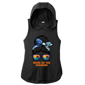 Bring On The Sunshine Messy Bun Sunsets Summer Funny Beach Cool Gift Ladies PosiCharge Tri-Blend Wicking Draft Hoodie Tank