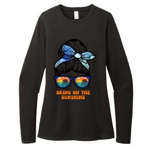 Bring On The Sunshine Messy Bun Sunsets Summer Funny Beach Cool Gift Womens CVC Long Sleeve Shirt