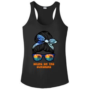 Bring On The Sunshine Messy Bun Sunsets Summer Funny Beach Cool Gift Ladies PosiCharge Competitor Racerback Tank