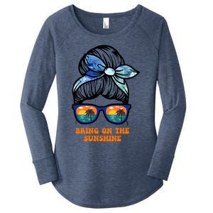 Bring On The Sunshine Messy Bun Sunsets Summer Funny Beach Cool Gift Women's Perfect Tri Tunic Long Sleeve Shirt