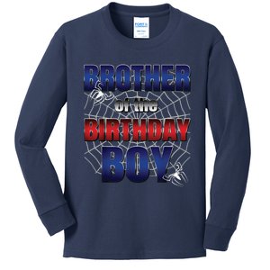 Brother Of The Birthday Boy Spider Web Family Matching Kids Long Sleeve Shirt