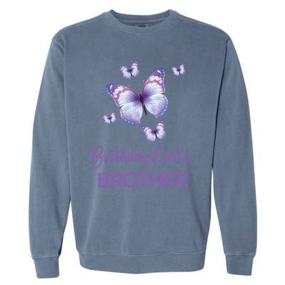 Brother Of The Birthday Butterfly Family 1st Birthday Funny Gift Garment-Dyed Sweatshirt