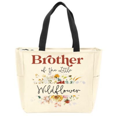 Brother Of The Little Wildflower Birthday Party Baby Shower Zip Tote Bag