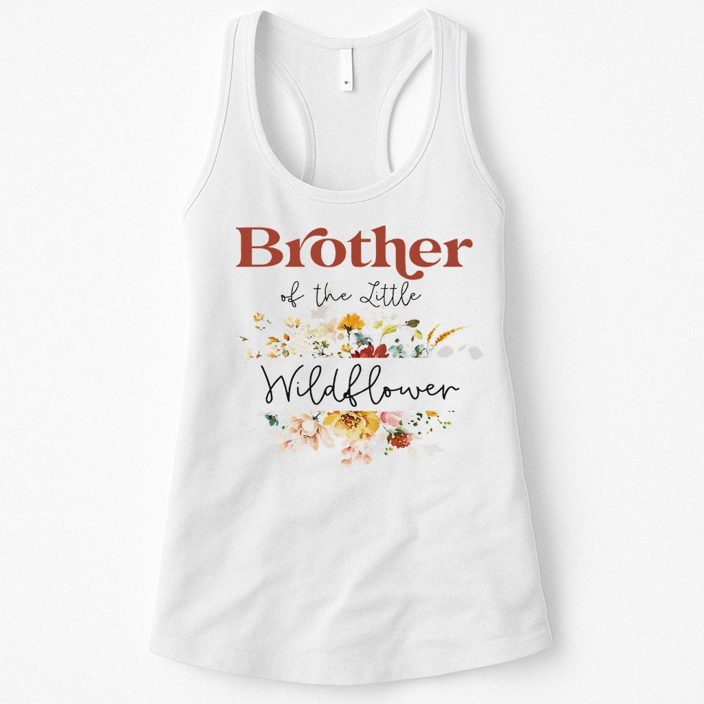Brother Of The Little Wildflower Birthday Party Baby Shower Womens Tank Top