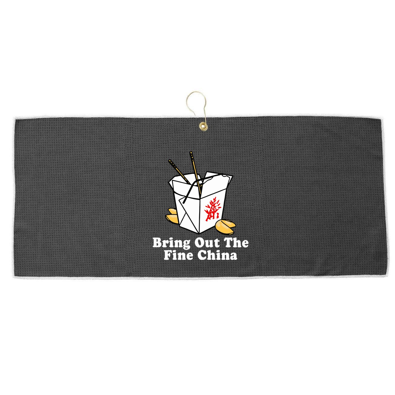 Bring Out The Fine China Large Microfiber Waffle Golf Towel