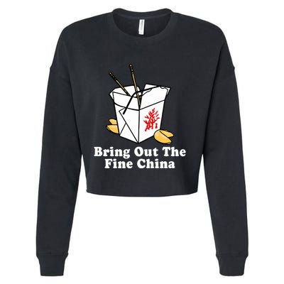 Bring Out The Fine China Cropped Pullover Crew