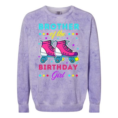 Brother of the Birthday Roller Skates Bday Skating Colorblast Crewneck Sweatshirt