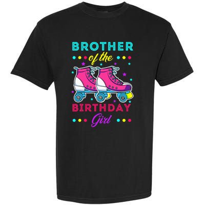 Brother of the Birthday Roller Skates Bday Skating Garment-Dyed Heavyweight T-Shirt