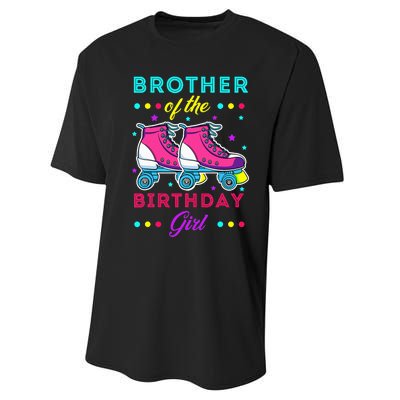 Brother of the Birthday Roller Skates Bday Skating Performance Sprint T-Shirt