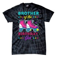 Brother of the Birthday Roller Skates Bday Skating Tie-Dye T-Shirt