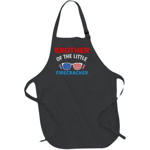 Brother Of The Little Firecracker 4th of July Birthday Gifts Full-Length Apron With Pockets