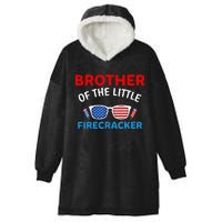 Brother Of The Little Firecracker 4th of July Birthday Gifts Hooded Wearable Blanket