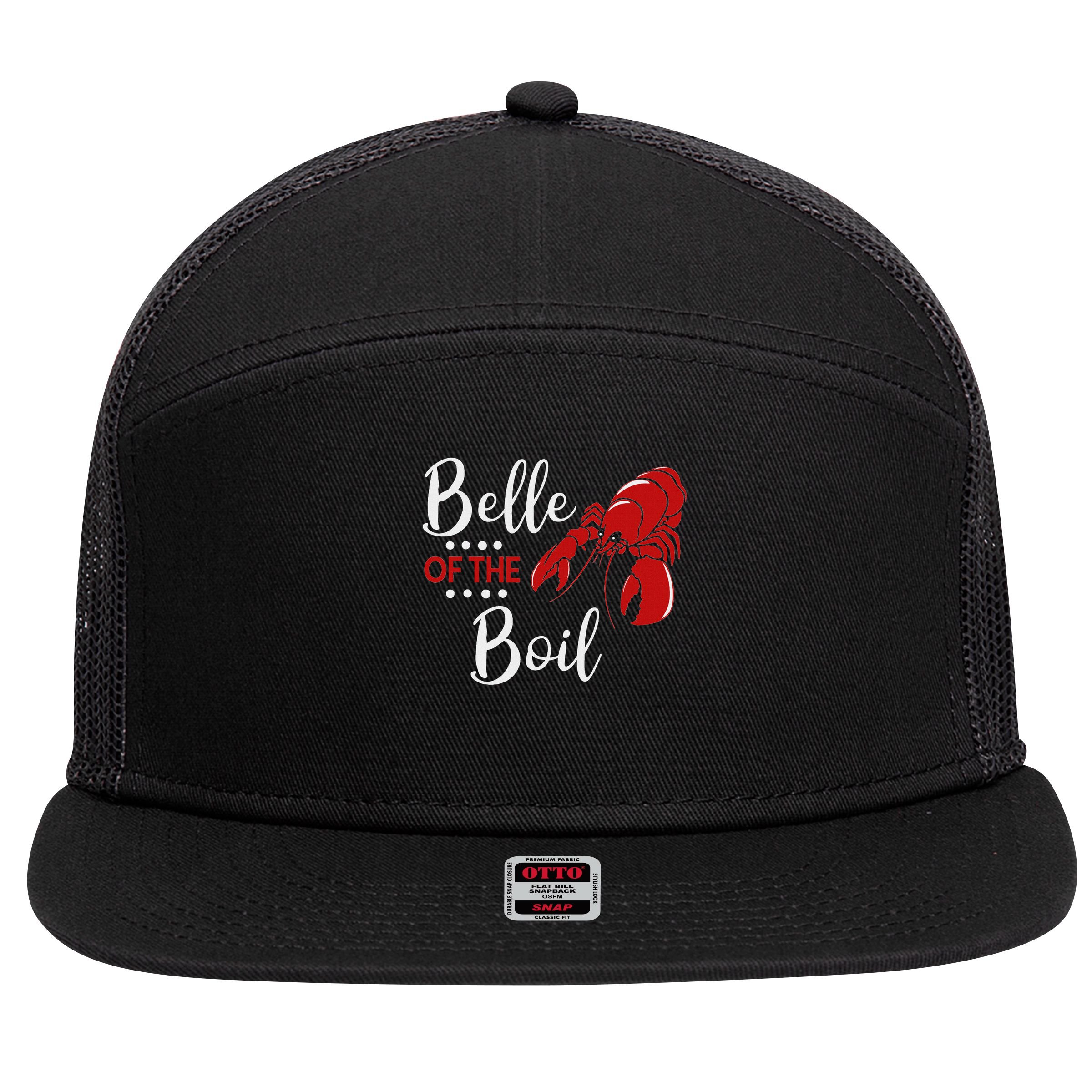 Belle Of The Boil Crayfish Lobster Seafood Party 7 Panel Mesh Trucker Snapback Hat