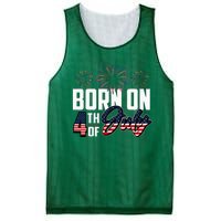 Born On The Fourth Of July 4th Of July Birthday Patriotic Mesh Reversible Basketball Jersey Tank