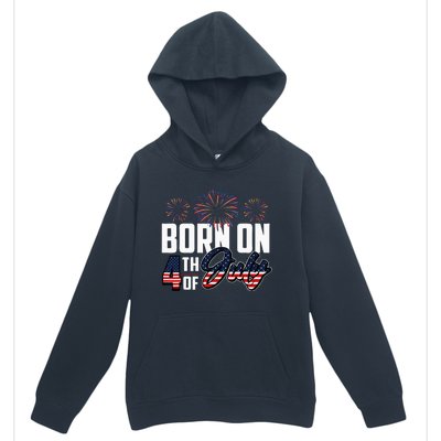 Born On The Fourth Of July 4th Of July Birthday Patriotic Urban Pullover Hoodie