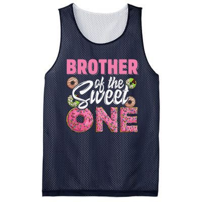 Brother Of The Sweet One Birthday 1st Bday Donut One Party Mesh Reversible Basketball Jersey Tank