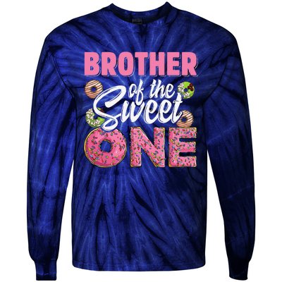 Brother Of The Sweet One Birthday 1st Bday Donut One Party Tie-Dye Long Sleeve Shirt