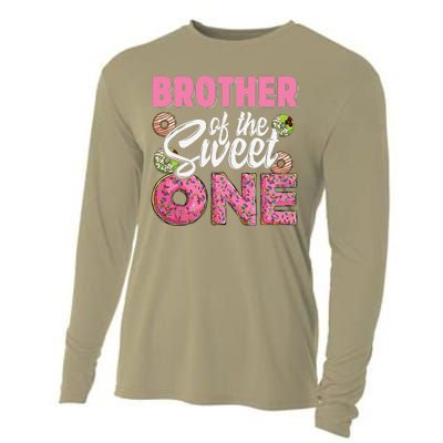 Brother Of The Sweet One Birthday 1st Bday Donut One Party Cooling Performance Long Sleeve Crew